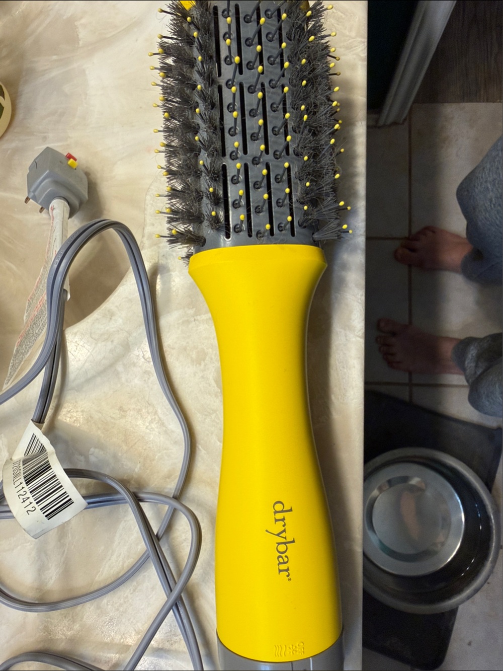 Drybar Bright Yellow Round Vent Brush with Nylon & Boar Bristles